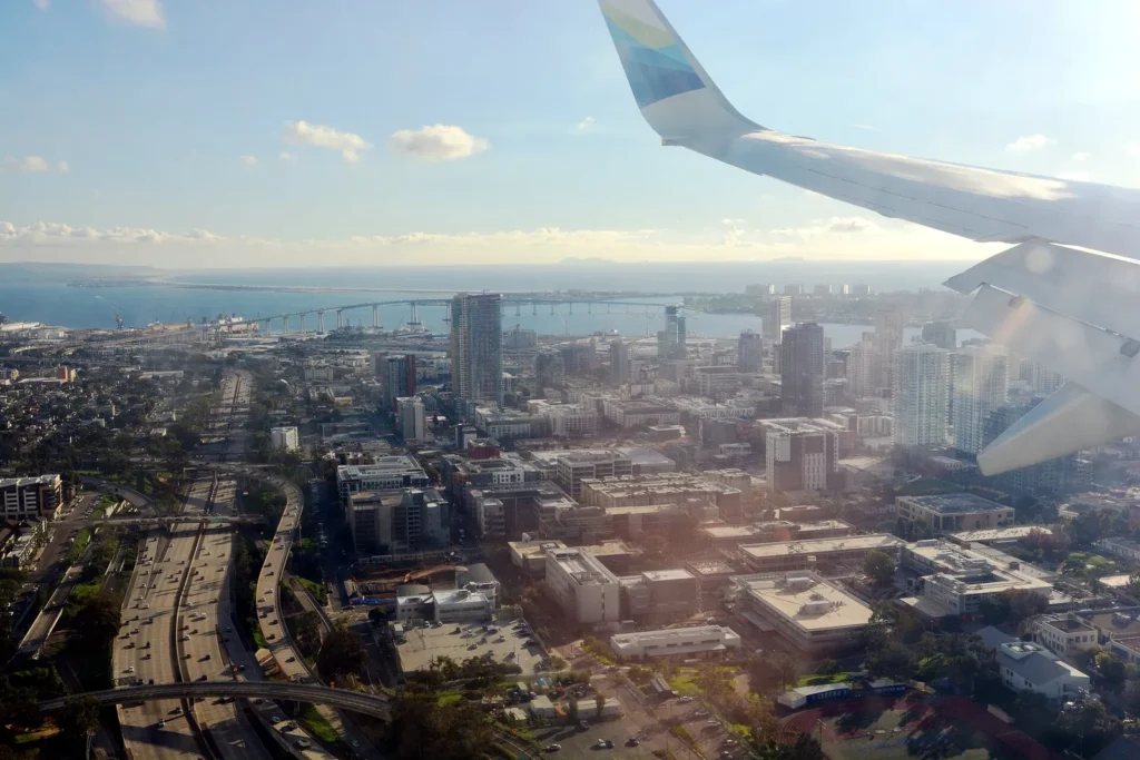 Interstate 5 running south through San Diego toward downtown