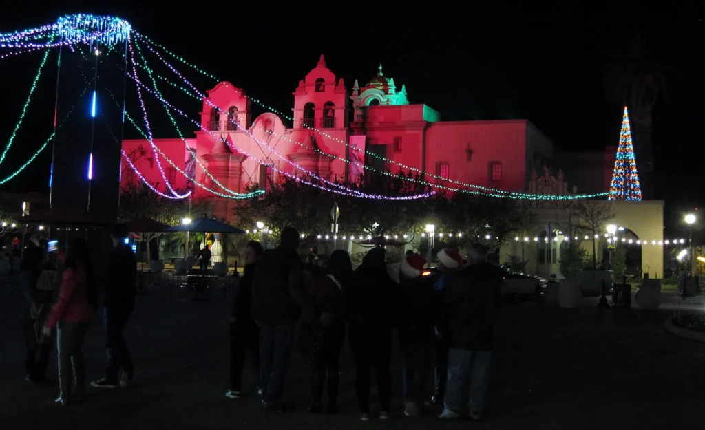 Balboa Park lit up for December Nights