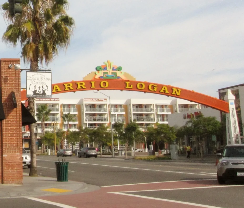 Barrio Logan sign arch over Logan Avenue