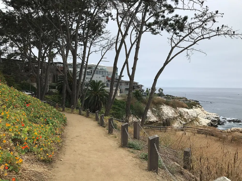 Image of the historic Coast Walk above La Jolla Cove, La Jolla, CA