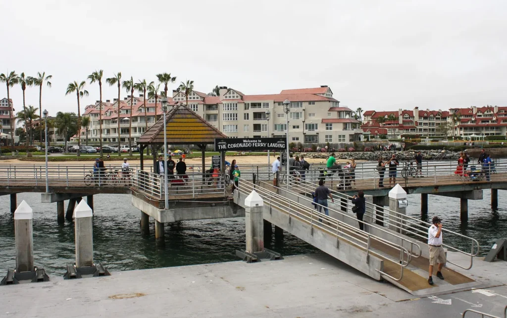 The Coronado Ferry Landing across the bay from downtown