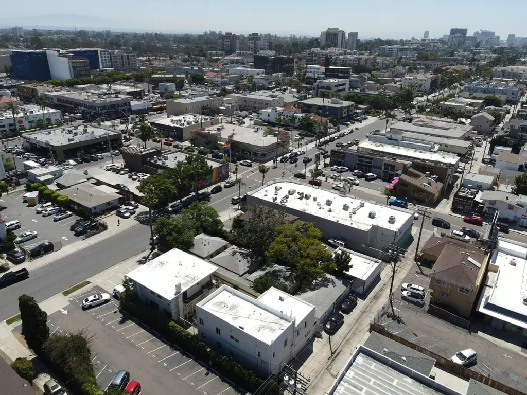 Aerial drone photography of the neighborhood Hillcrest located in San Diego, California by Drone Company San Diego