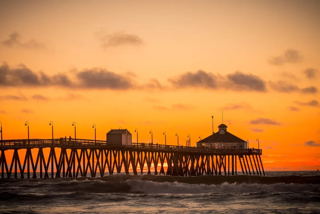 Imperial beach pier at sunset, Imperial Beach, California