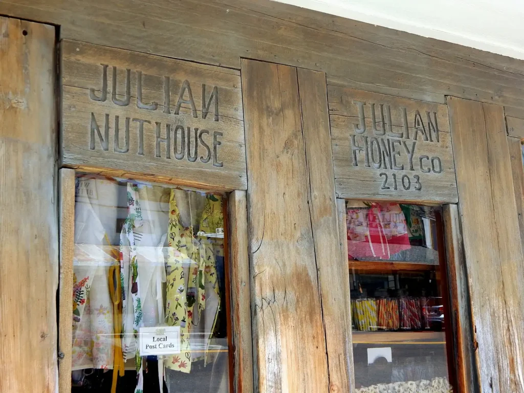 Signs on the Julian Cider Mill, Main Street at B Street, Julian, California