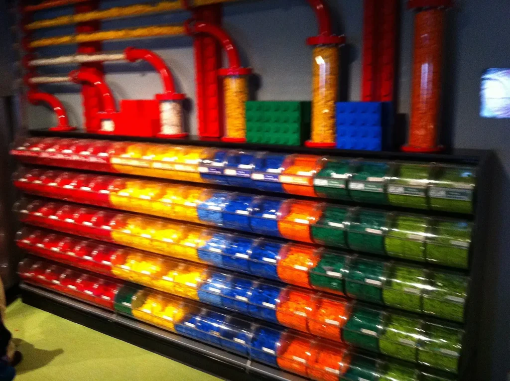 Lego brick bins at Legoland California