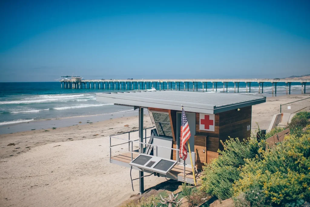 Lifeguard station on a San Diego beach