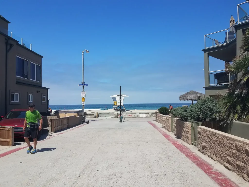 Lifeguard Tower 21 on the boardwalk in Mission Beach
