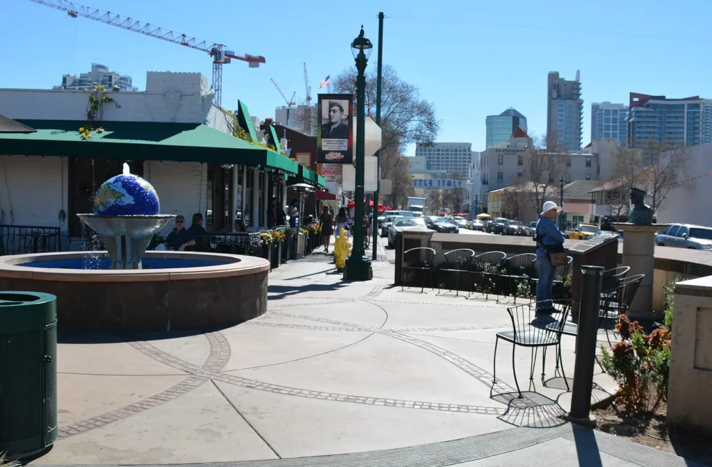 Street scene in Little Italy, San Diego, a stop in our best neighborhoods in San Diego guide