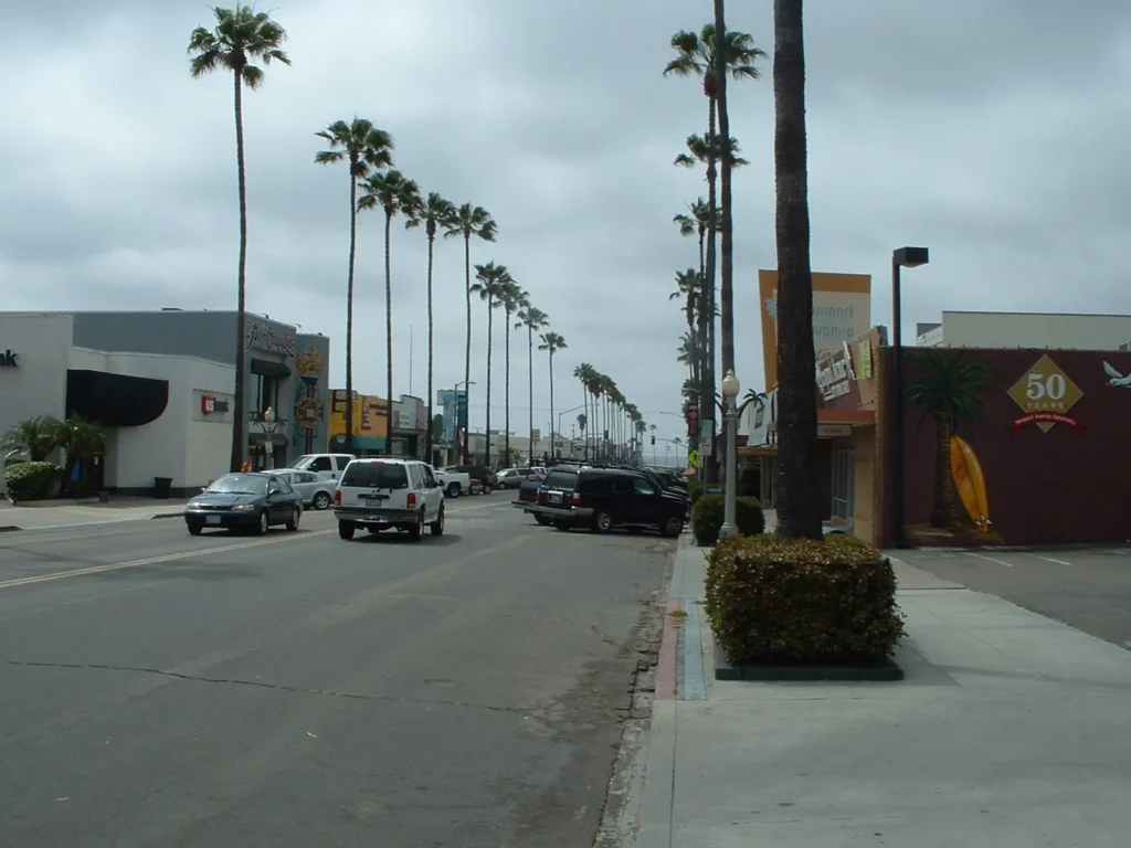 Street scene in Ocean Beach, San Diego