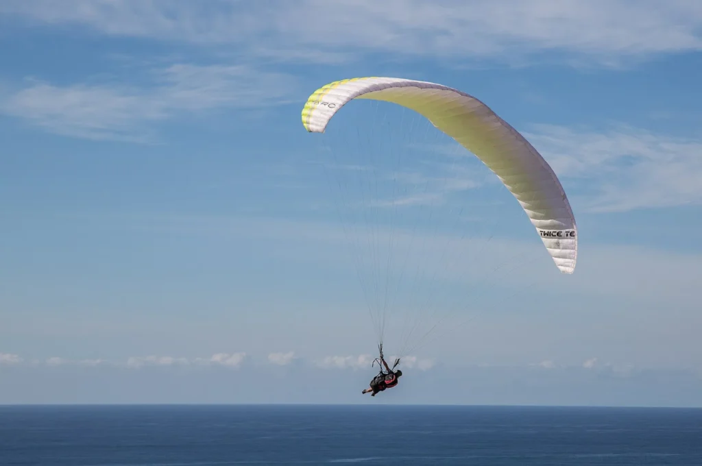 A paraglider at the Torrey Pines Gliderport
