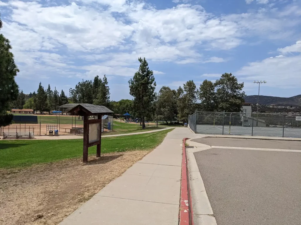 After parking in the northwest parking lot of Rancho Bernardo Community Park, this is one of the first paths you might
