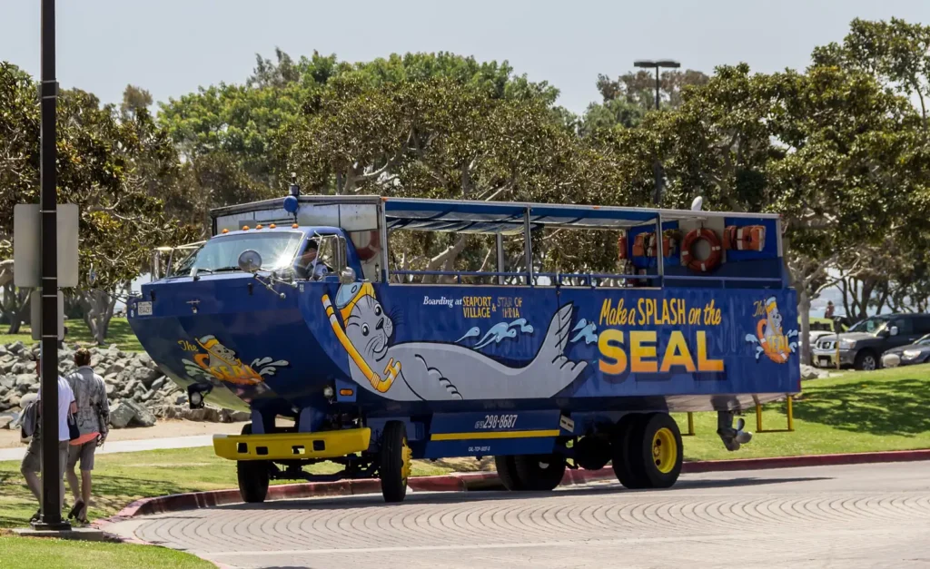 SEAL amphibious tour vehicle on the Embarcadero, San Diego