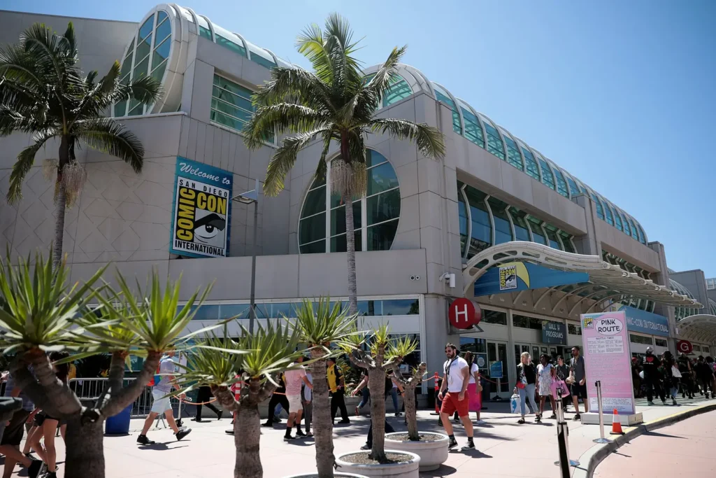Crowds outside the San Diego Convention Center during Comic-Con