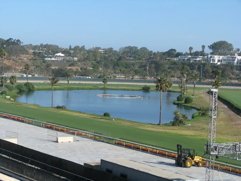Infield lake at the Del Mar Race Track on the Del Mar Fairgrounds, site of the county fair