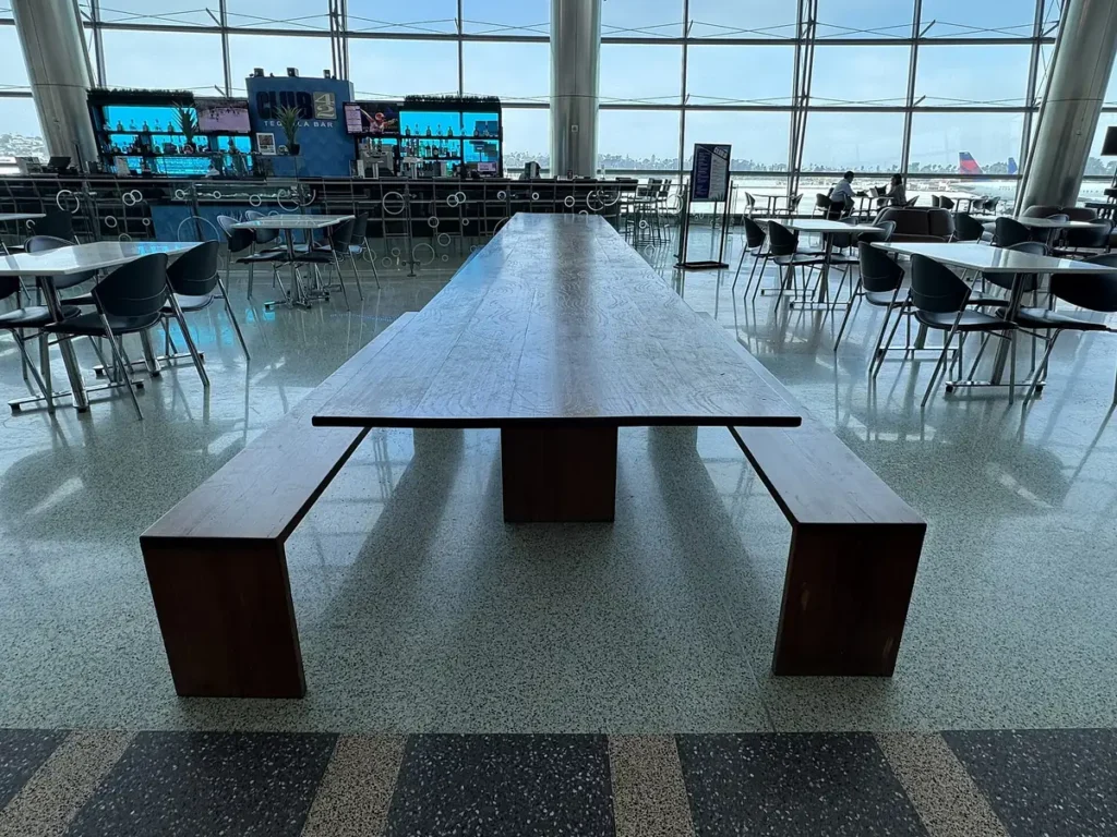 Terminal 2 dining area at San Diego International Airport near Point Loma