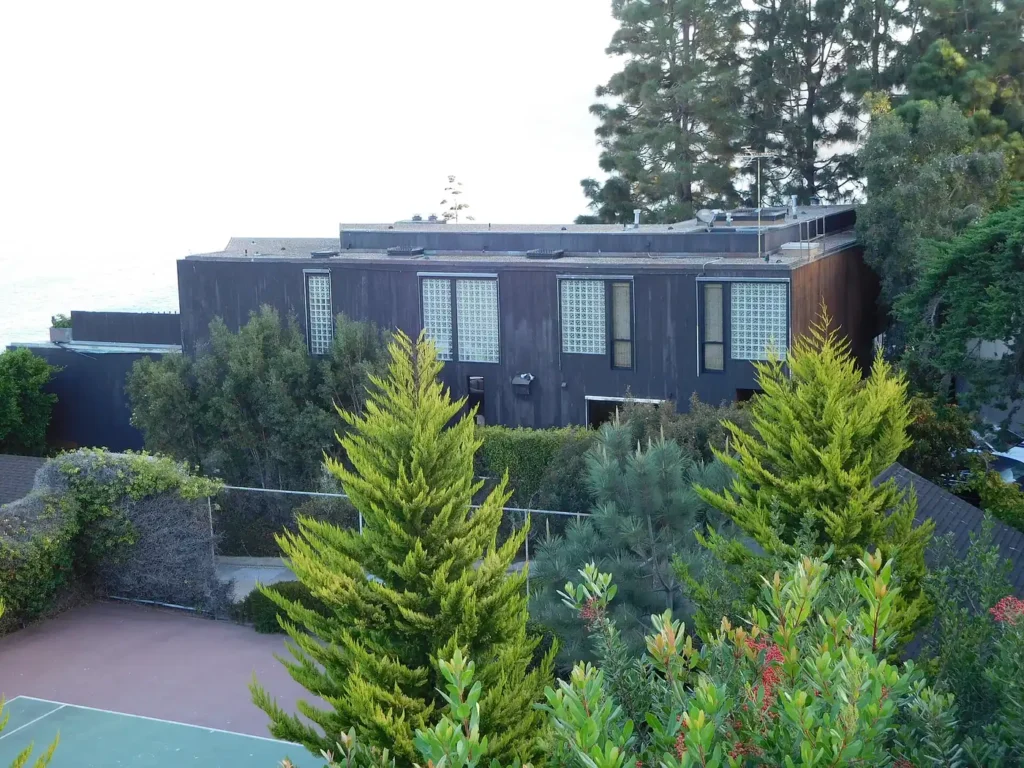 Mid-century home and gardens along Coast Walk in La Jolla, San Diego