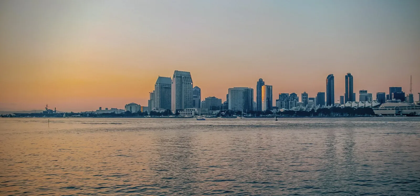 San Diego skyline at sunset seen from Coronado