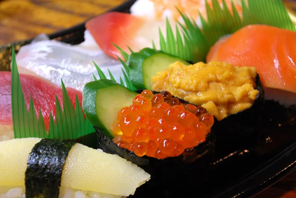 Assorted sushi platter, a popular San Diego seafood meal