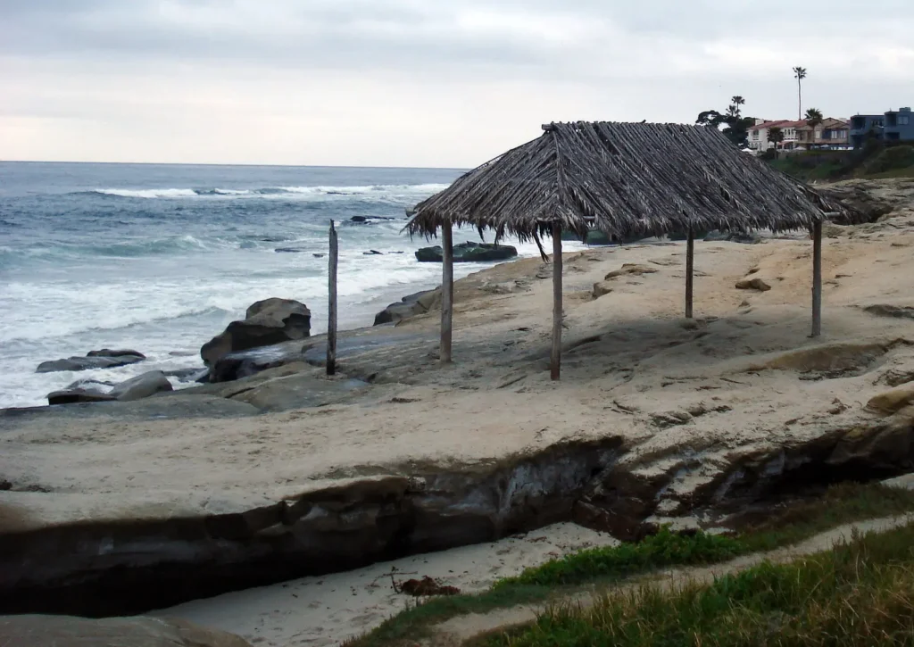 "The Surf Shack at Windansea Beach", historic landmark in La Jolla, California
